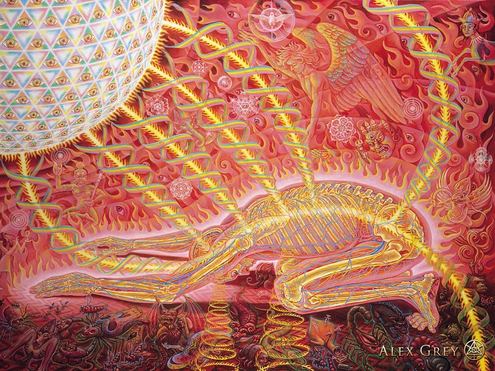 widzę światło przez twoją skórę. Alex Grey, praca 5.