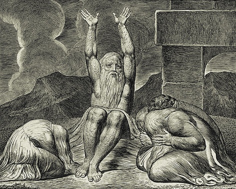 hiob rozmawia z ciemnością. William Blake, praca 9.