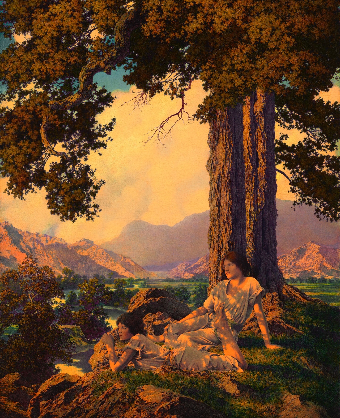 takie światło pamiętam znikąd. Maxfield Parrish, praca 6.
