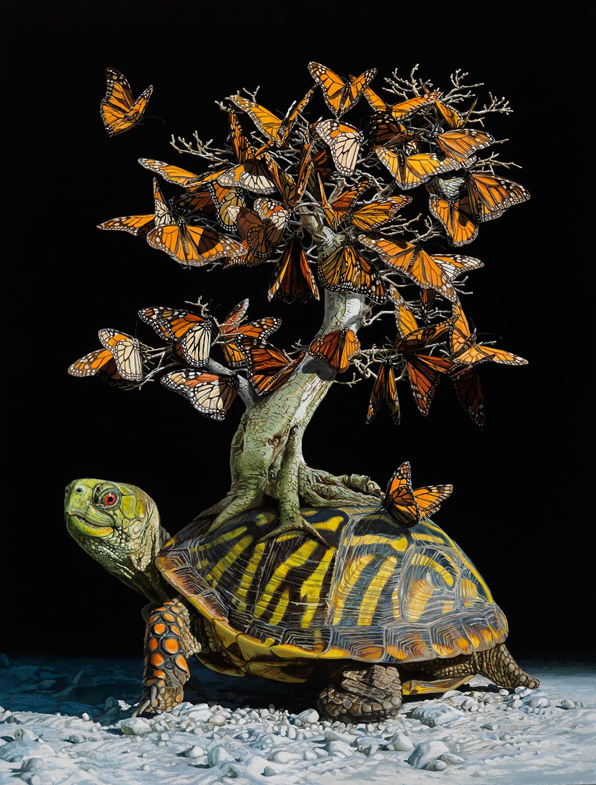 zwierzęta szukają bezpiecznego przejścia. Lisa Ericson, praca 4.