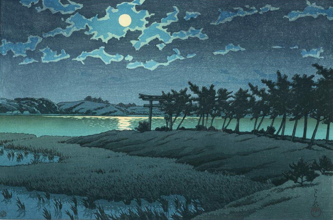 światło zatrzymało się na chwilę. Hasui Kawase, praca 9.