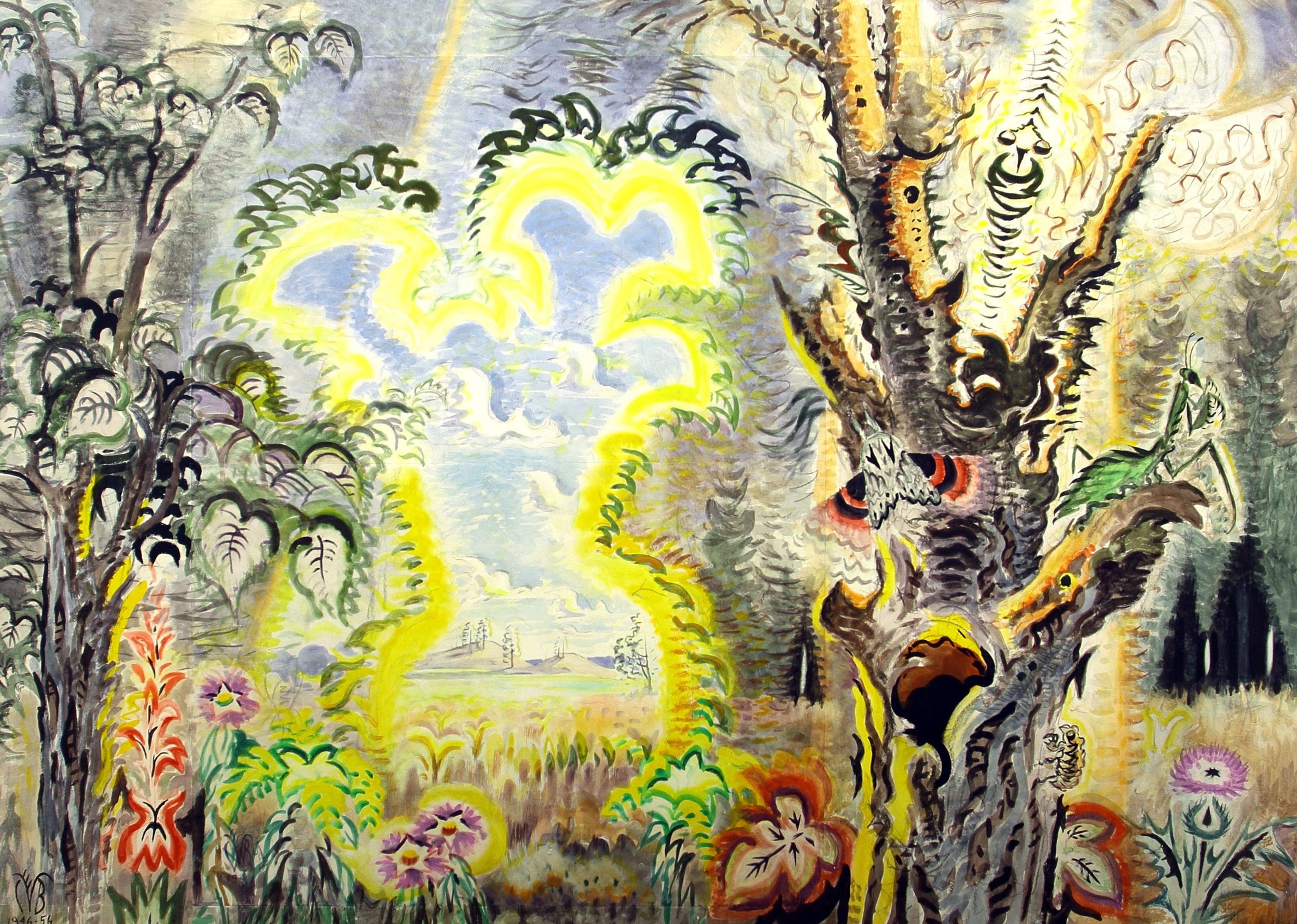 krajobraz lekko drży. Charles Burchfield, praca 3.