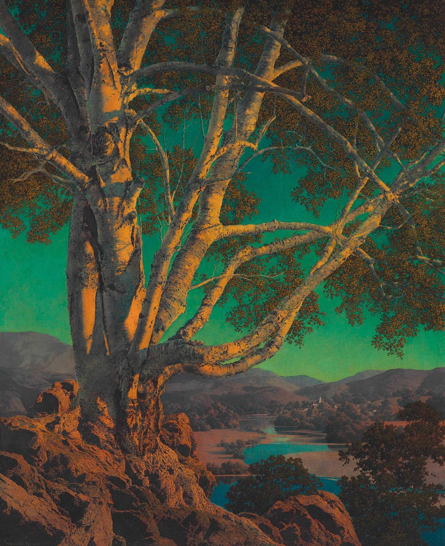 takie światło pamiętam znikąd. Maxfield Parrish, praca 3.