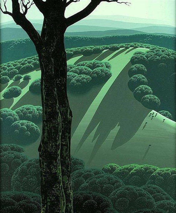 drzewa stoją jak we śnie. Eyvind Earle, praca 5.