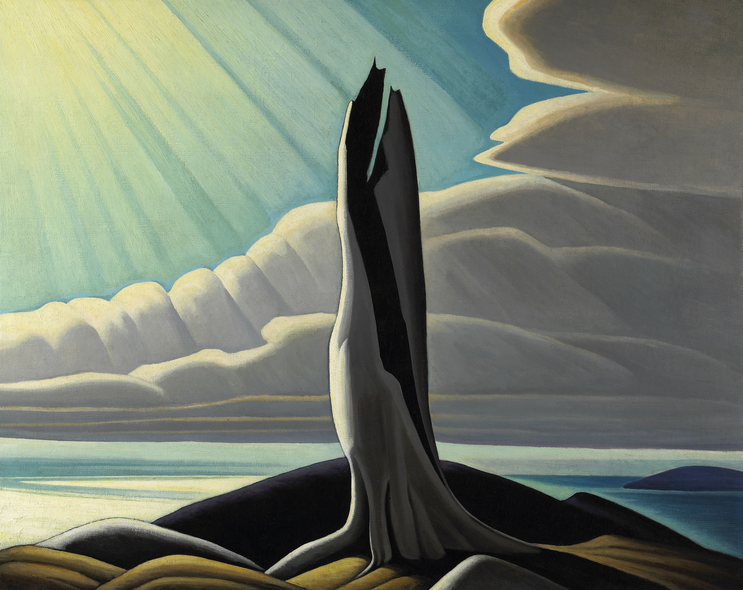 wyżej robi się ciszej. Lawren Harris, praca 1.